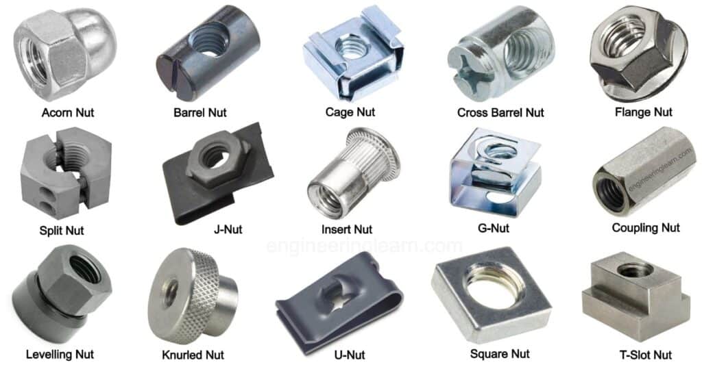 13 Different Types of Nuts (Mechanical) - and Their Uses [With Pictures & Names]