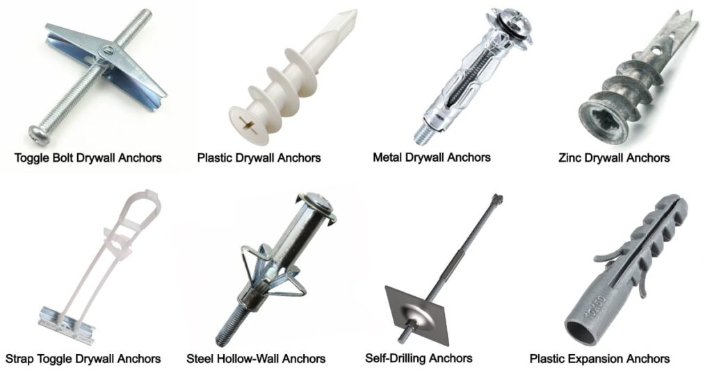 8 Types of Drywall Anchors -  Best Drywall Anchors [How to Use Drywall Anchors]