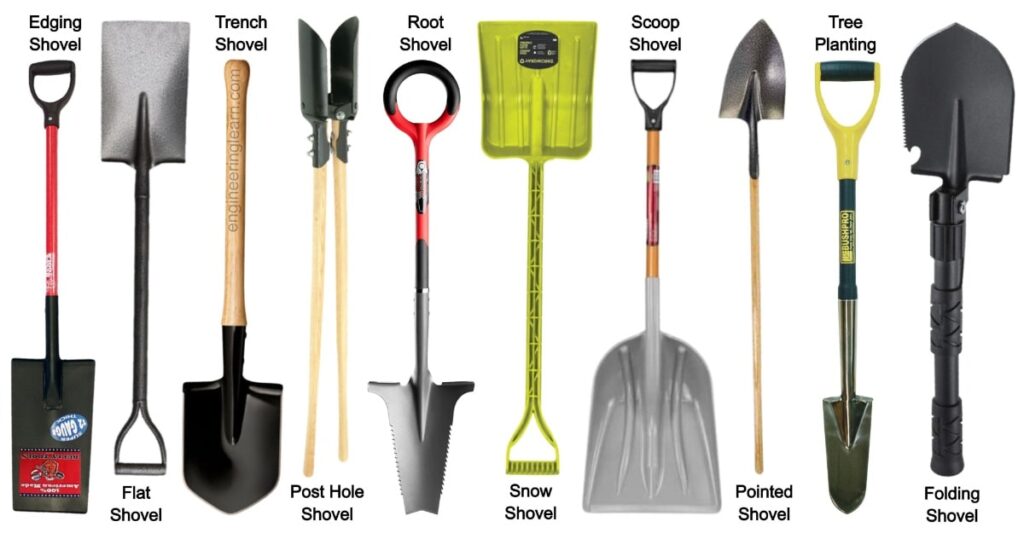13 Types of Shovel - Parts, Uses, Advantages & Disadvantages [with Pictures & Names]