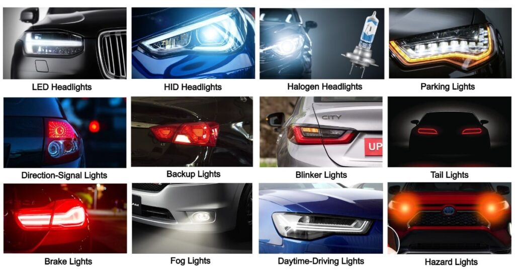 car lights names with pictures