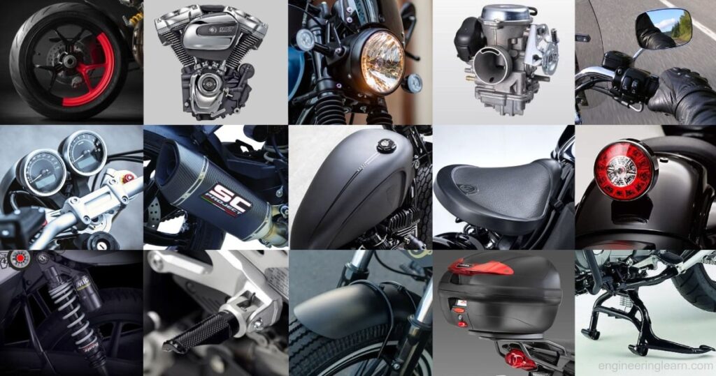 34 Parts of Motorcycle and Their Function [with Pictures & Names]