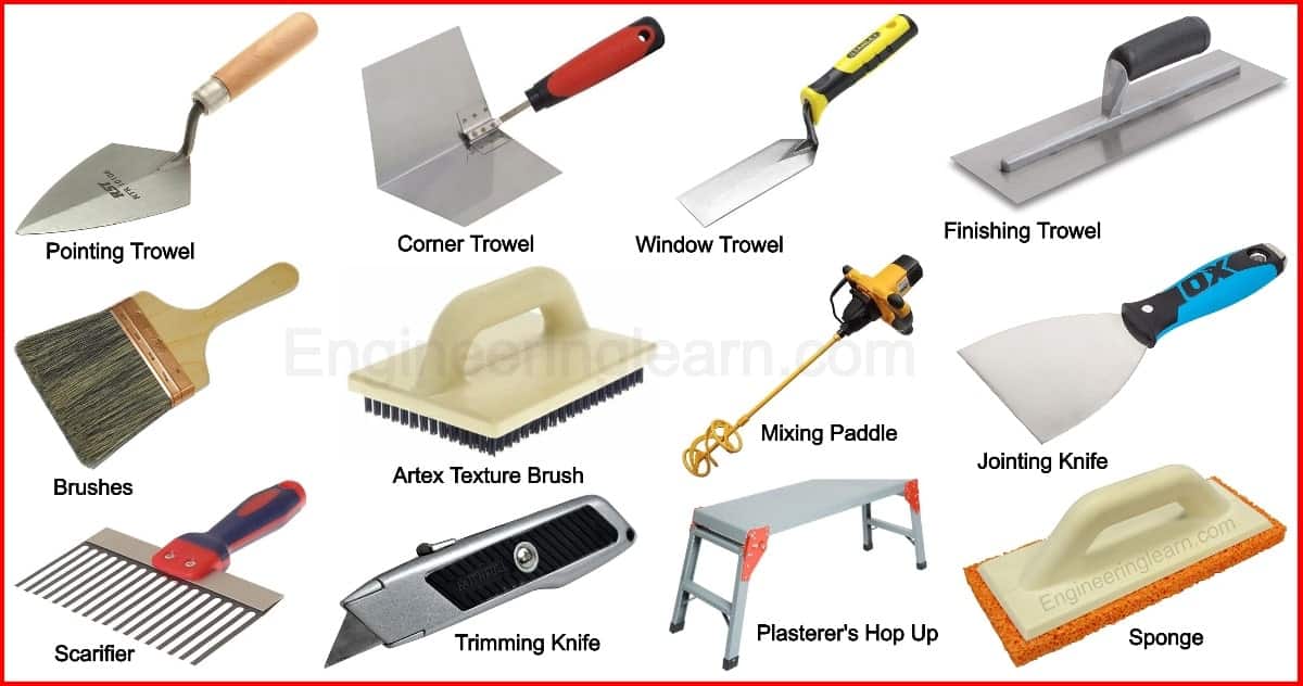 26 Plasterers Equipment and Their Uses [Complete Guide] - Engineering Learn